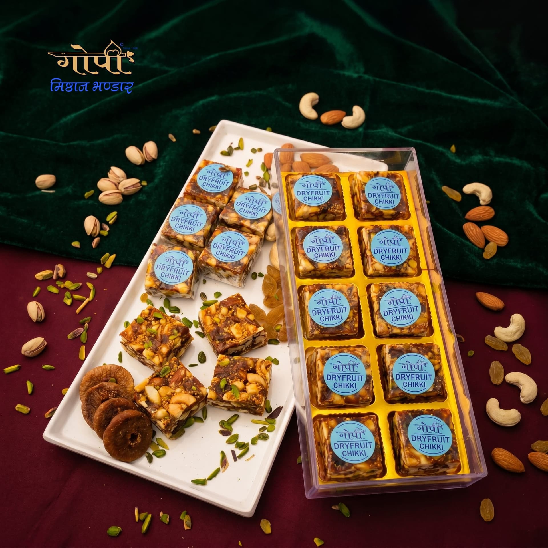 Dryfruit Chikki - View 2 | Gopi Misthan Bhandar